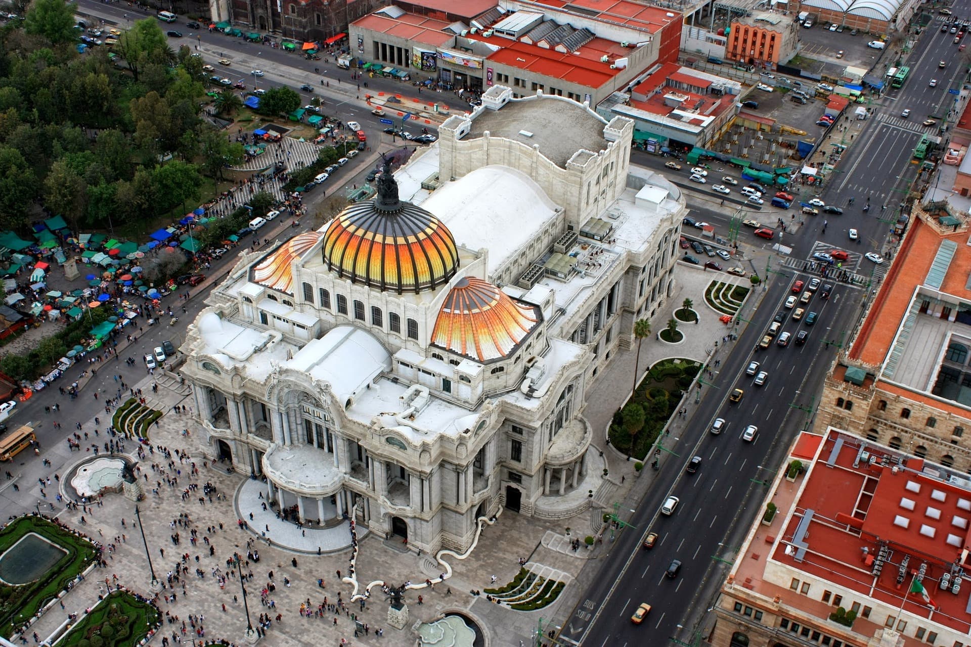 Palacio de Bellas Artes in Mexico City seen from above